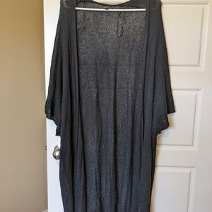 'Dynamite' Long Black Knit Cape Cardigan